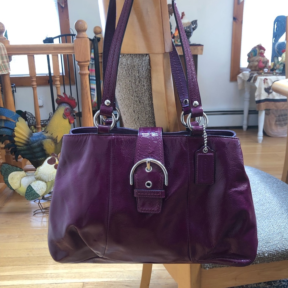 Coach Soho Purple Leather Shoulder Bag with original Hangtag